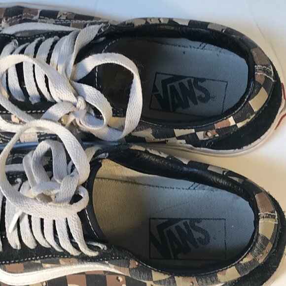 Vans Vintage Skate Skateboard Checkerboard Army Stripe Athletic Low Top Shoes - Picture 4 of 11